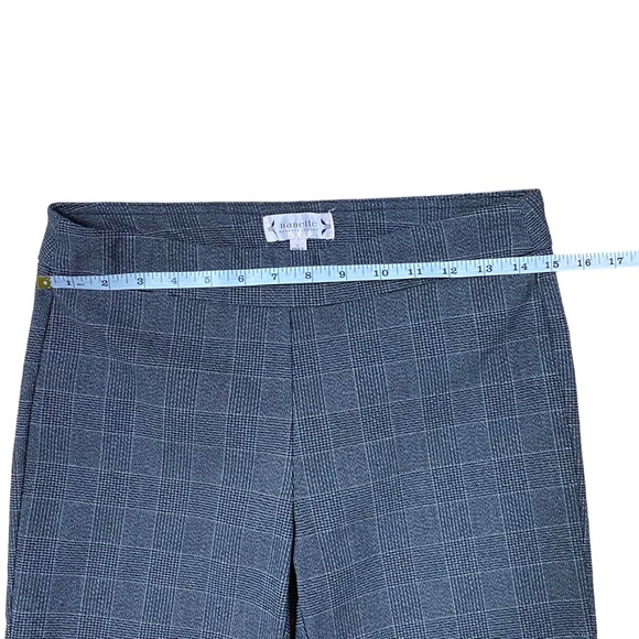 Nanette Lepore Plaid Pull On Stretch Tapered Fall Preppy Chic Trouser Pants Gray - Picture 8 of 9